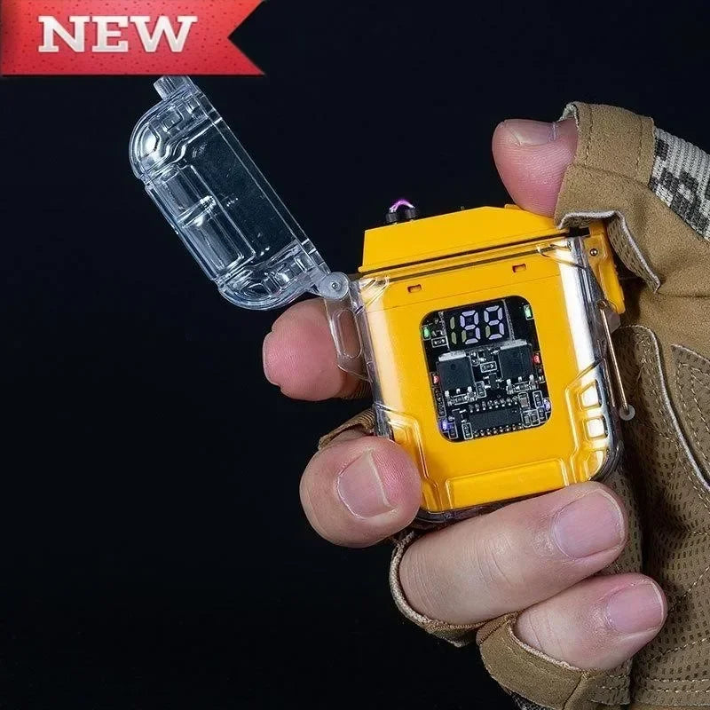 Anti-stress Windproof Waterproof Arc USB Fast Charging Lighter Endurance Outdoor Sports Exclusive LED Display Lighter