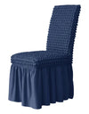 1PC Seersucker Chair Cover with Skirt Stretch Wedding Chairs Covers Dining Room Universal Size Seat Slipcovers for Banquet Party
