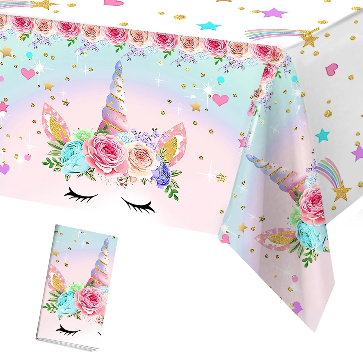 Unicorn Party Disposable Tablecloth Unicorn Birthday Party Decoration Girl Disposable Tableware Tablecloth Girls Baby Shower