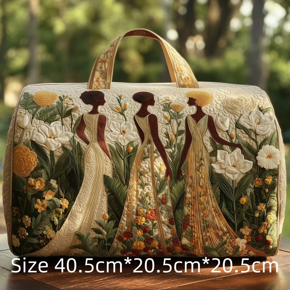 3D Quilted Africa Travel Bag for Women Boho Weekender Bag with African Women Map Print Carry on Luggage Unique Festival Bags