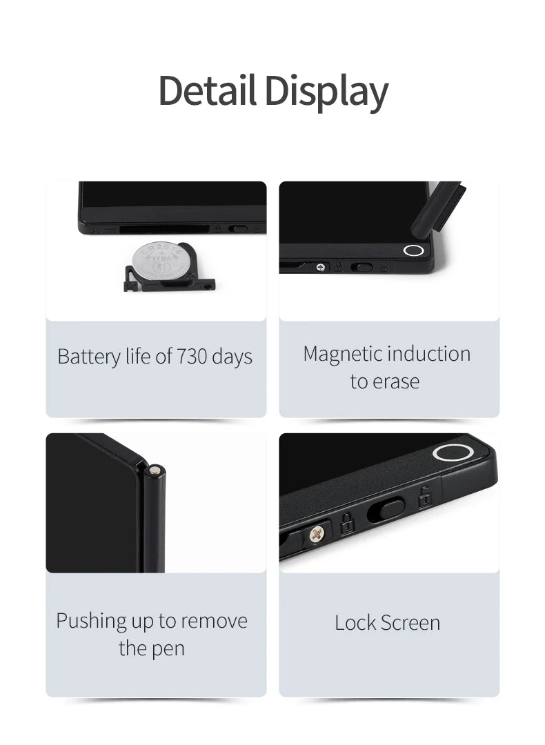 6.5inch Full Screen Superfine Handwriting Writing Blackboard Magic Tablet to Drawing Induction to Erase Single Sided Meeting Pad