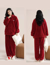 Women’s Winter Flannel Pajama Set – Warm Coral Fleece Loungewear with Cute Bunny Design