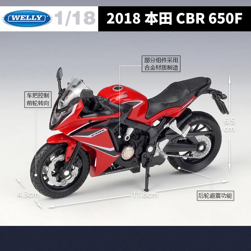 1 18 Scale Honda CBR650F Diecast Motorcycle Model
