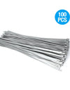 100Pcs 304#Stainless Steel Cable Ties 4.6mm Heavy Duty Self-Locking Cable Zip Tie Multi-Purpose Metal Exhaust Wrap Locking Ties