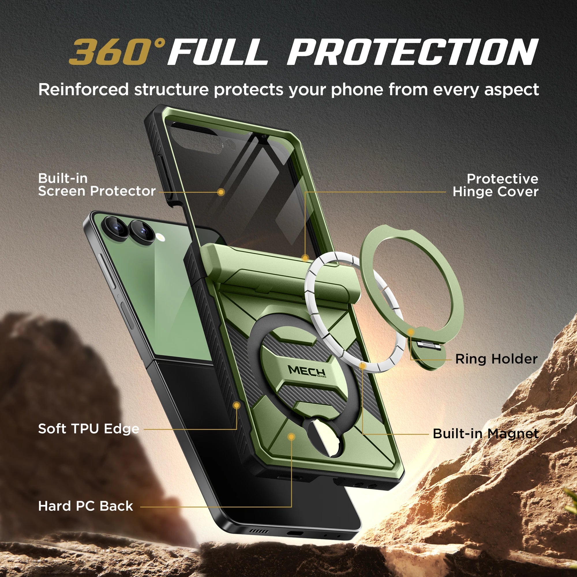 Magsafe  Stand for Z Flip 7 Case with Privacy Screen Protector Full Coverage Hinge Protection Shockproof Slim Phone Case