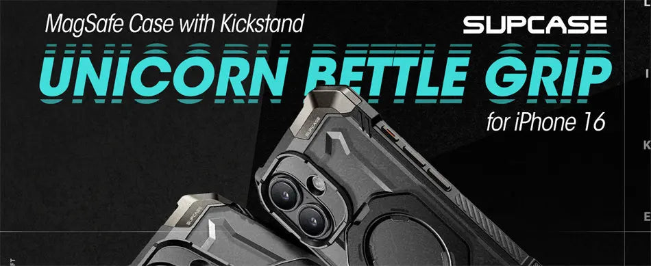 For iPhone 16 Case with Camera Control Capture Button UB Grip Heavy Duty Rugged  MagSafe Phone Case with Stand