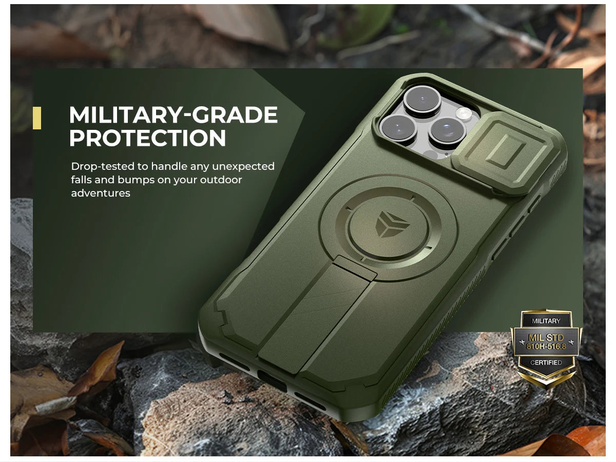 For iPhone 16 Pro Max  Case with Slide Camera Cover & Adjustable Kickstand Rugged Shockproof Protective Heavy-Duty Bumper Cases