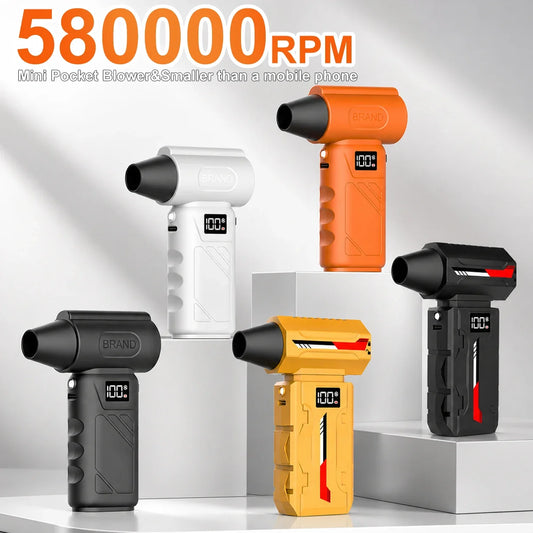 580000 RPM Mini Turbo Jet Air Blower Cordless Air Duster With LED Light