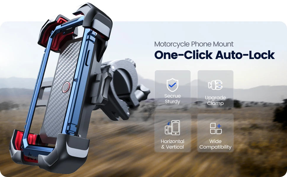 Universal Bike Phone Holder for 4.7-7 inch Mobile Phone 360°View Bicycle Phone Holder Stand Shockproof Bracket JR-ZS288
