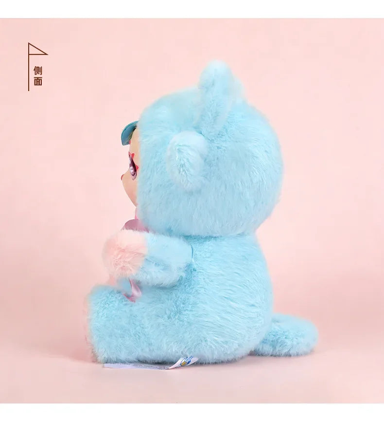 Purple Moon Ghost Cat Plush Toy With Mini Cat Pendant