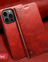 Flip Leather Wallet Phone Case for iPhone 16 15 Pro Max 16E 14 Plus with Magnetic Card Slot Holder Cover