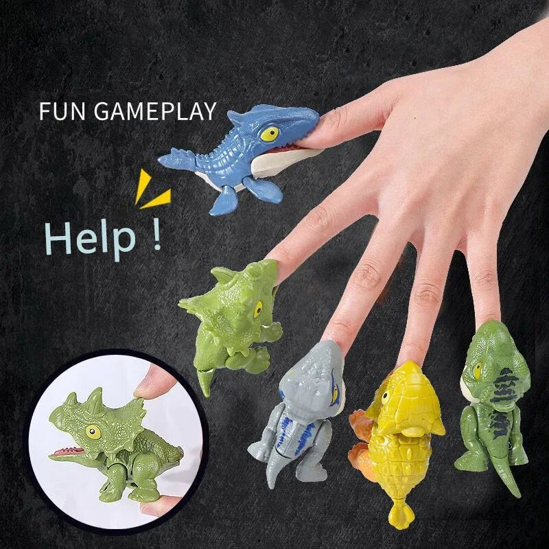 Bite Hand Finger Animal Dinosaur Model Tricky Chameleon Hippo Elephant Interactive Creative Joints Fidget Dino Xmas Boy Gift Toy