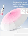 32 Bone Automatic Umbrella Gradient Color 3 Fold Windproof Waterproof Sunshade Sun UV Protection Umbrellas