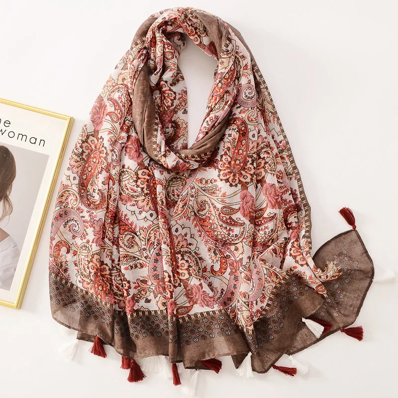Bandannas Designer Scarf Luxury Scarves Woman Scarf Elegant Women's Shawls For Cotton Veils Bandana Brand