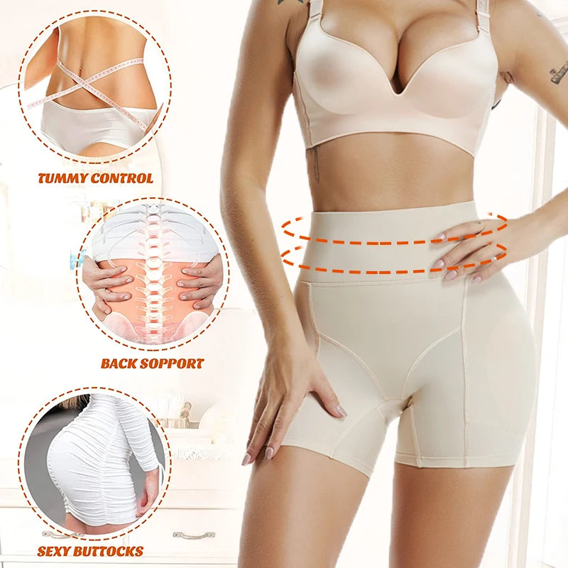 Padded Control Panties Shapewear High Waist Butt Lifter Seamless Shape Curve Shorts Hip 3D Enhancer Tummy Body Shaper