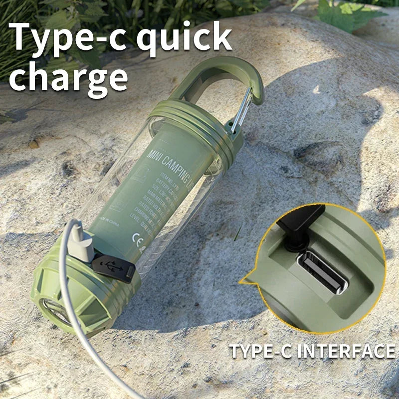 Rechargeable LED Camping Light Hanging Flashlight with 3 Light Modes SOS Emergency Portable Lantern