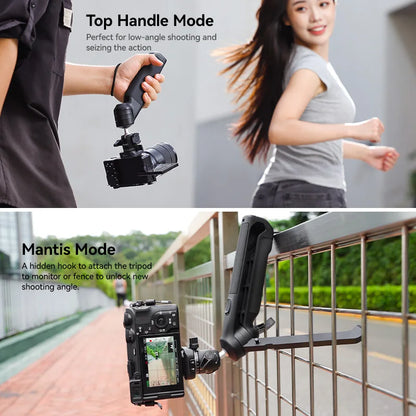 One-click Quick Release Tripod Uka Tripod Top Handle Grip for Camera Netting bracket with a Hidden Hook 180° Tilt