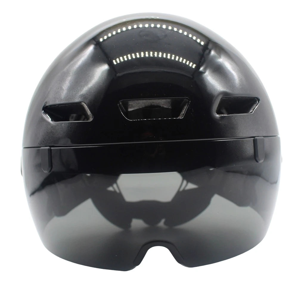 Aerodynamic Triathlon Cycling Helmet With Magnetic Goggles
