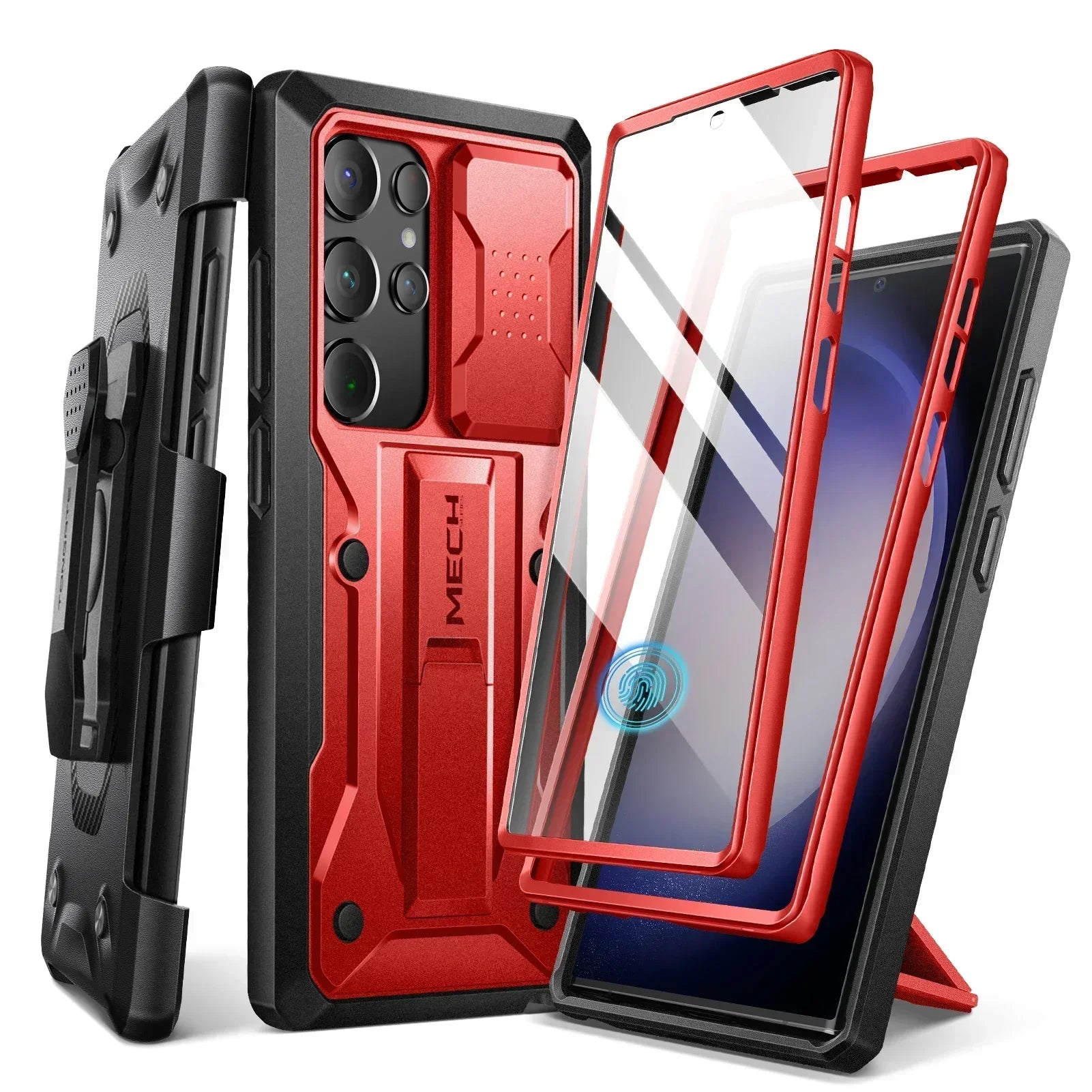 For Samsung Galaxy S24 Ultra Case Full-Body Shockproof Dual Layer Rugged Belt-Clip Case with Front Frame camera Screen Protector