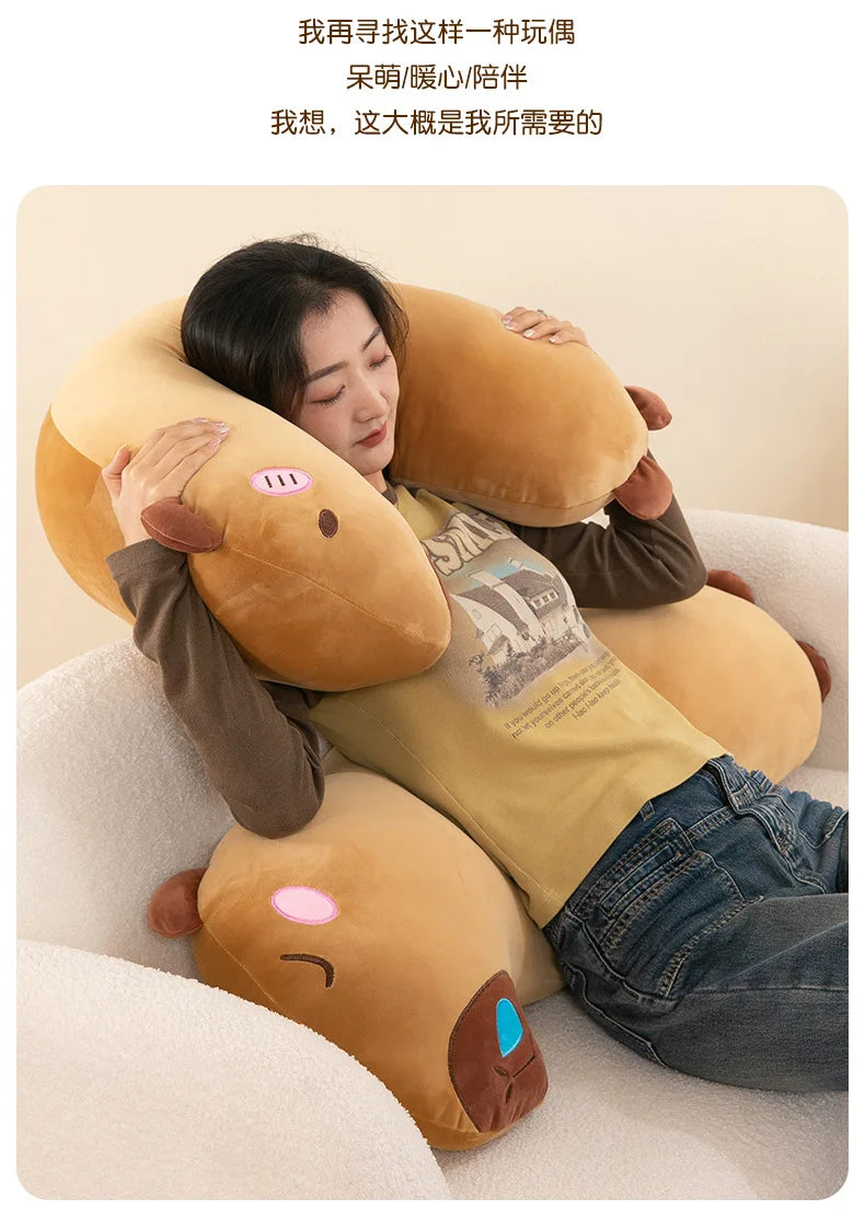 65/85/105cm Kawaii Capybara Plush Long Pillow Toys Sleeping Pillow Soft Cartoon Stuffed Animal Capibala Dolls Kids Children Gift