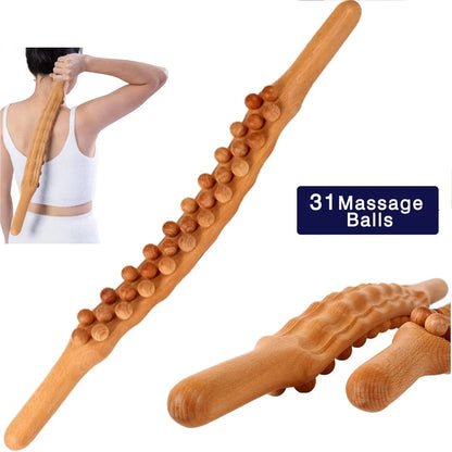 Wood Therapy Massage Roller Stick Tools,for Lymphatic Drainage,Body Sculpting,Ease Neck Back Waist Pain Handheld Massage Stick