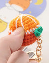 5 Pcs Handmade Weaving Keychain Wool Crochet Unique Knitted Pendant Keyring Strawberry Watermelon Orange Pendant Key Chain Gifts
