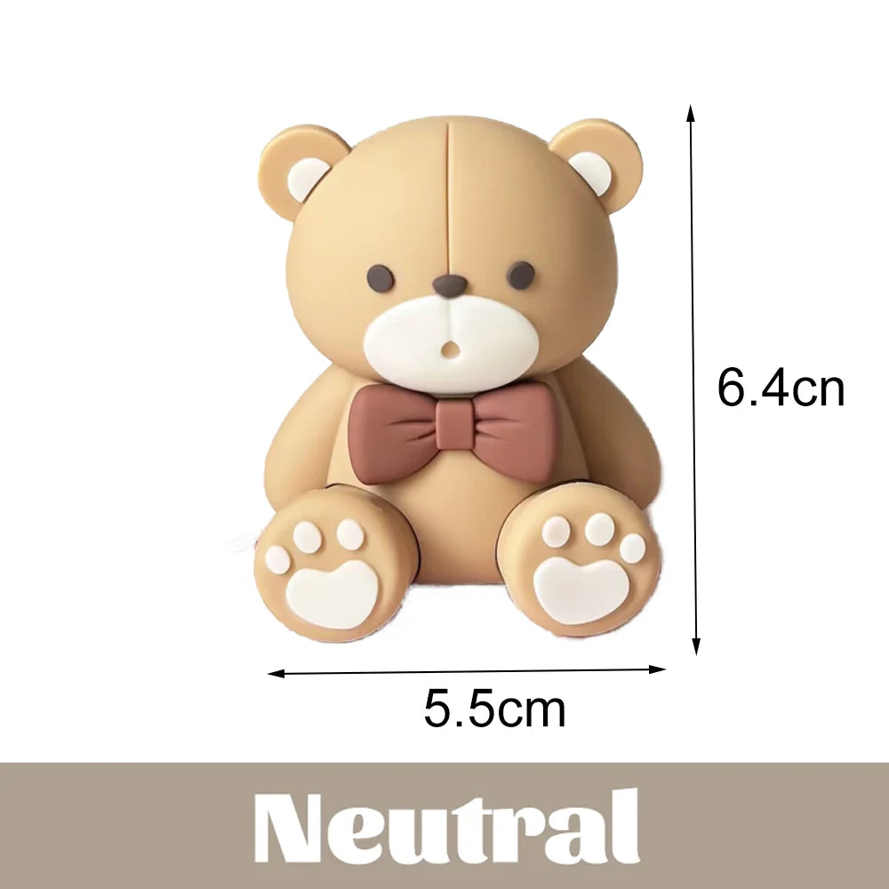 1 Set Brown Bear Cake Toppers  2-4cm White Balls Boho Teddy Bear Cake Topper for Birthday  Shower Cupcake Cake Decoration