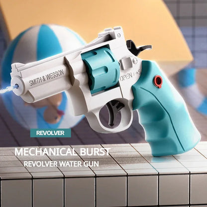 Mechanical Continuous Firing Water Gun Manual Small ZP5 Revolver Pistol Summer Outdoor Beach Poor Toy Mini Water Gun