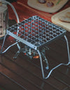 Camping Folding Barbecue Rack Outdoor Picnic BBQ Small Table Charcoal Oven Stainless Steel Mesh Mini Stove Burning Table