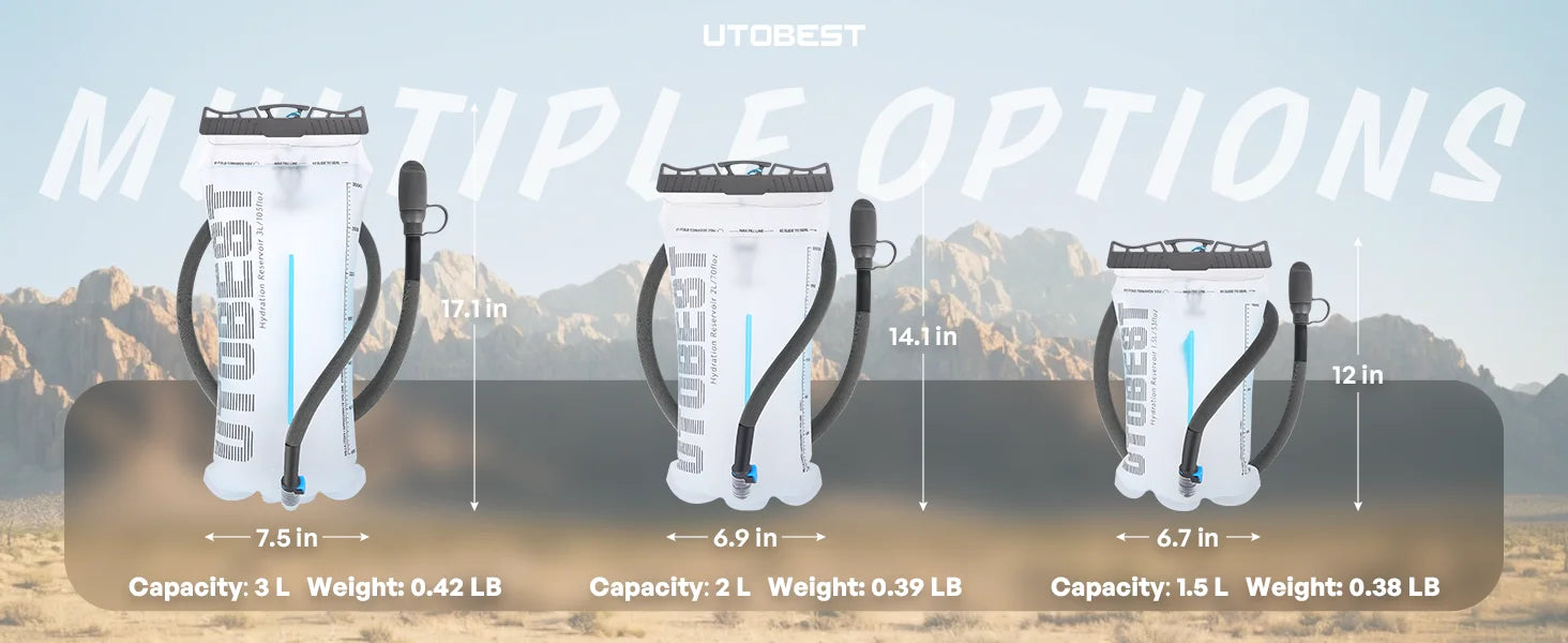 1.5L/2L/3L Water Bladder Hydration Pack Reservoir TPU Water Storage Bag for Camping Cycling Running Hiking