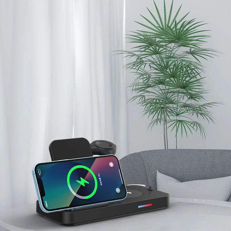 3 in 1Wireless Charger Stand Fast Charging Dock Station Type C For Watch Huawei iPhone 15 14 13 12 Pro Max Earbuds