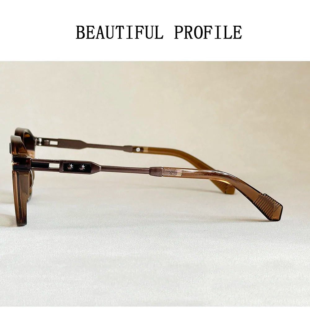 Vintage Square Acetate Frame Sunglasses With UV400 Protection