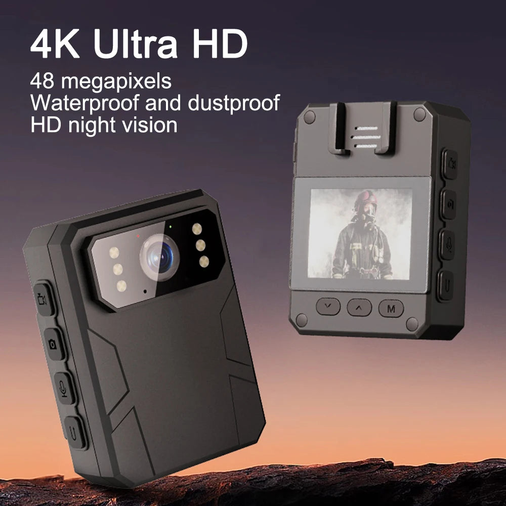 4K HD Mini Camera Police Recorder With Hd Ips Screen Hd Police Body Camera, Can Wear A Portable Body Camera