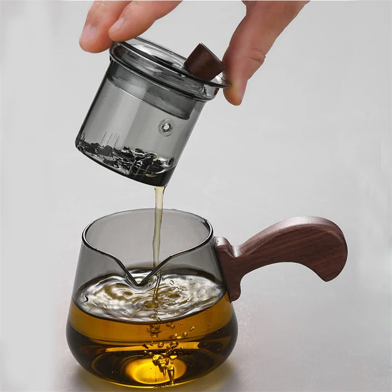 Japanese 350ml Side Handle Glass Teapot With Tea Infuser Filter Brewing Flower Tea Pot Puer Oolong Tea Maker Kungfu Tea Set