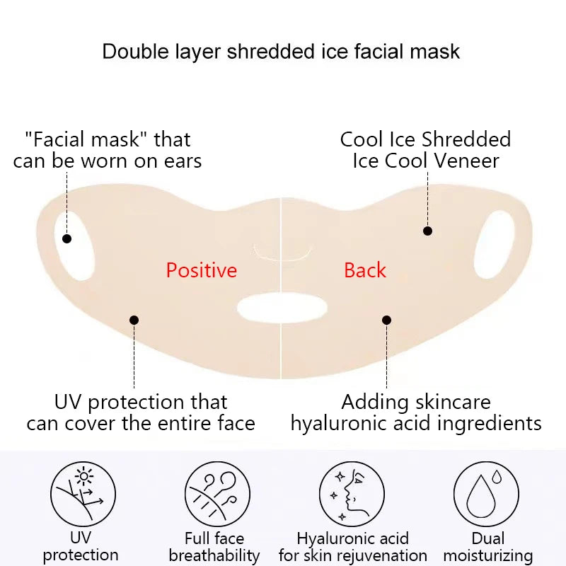 Ice Silk Sunscreen Mask Female Breathable Thin Section Hanging Ear Type Sports Sunshade