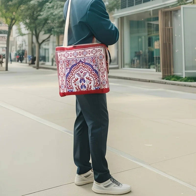 Muslim Prayer Rug Travel Bag Soft Taffeta Sajadah Foldable Janamaz Portable Prayer Mat Islamic Gift for Eid Ramadan