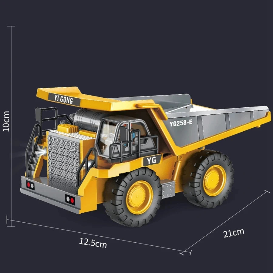 Remote Control Excavator Toy Radio Controlled RC Dump Truck Vehicle Crawler Bulldozer Construction Car Gifts for Boys