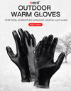 Winter Cycling Gloves Black PU Warm Water Windproof Touchscreen Gloves Skiing Snowboard Motorbike Gloves Men