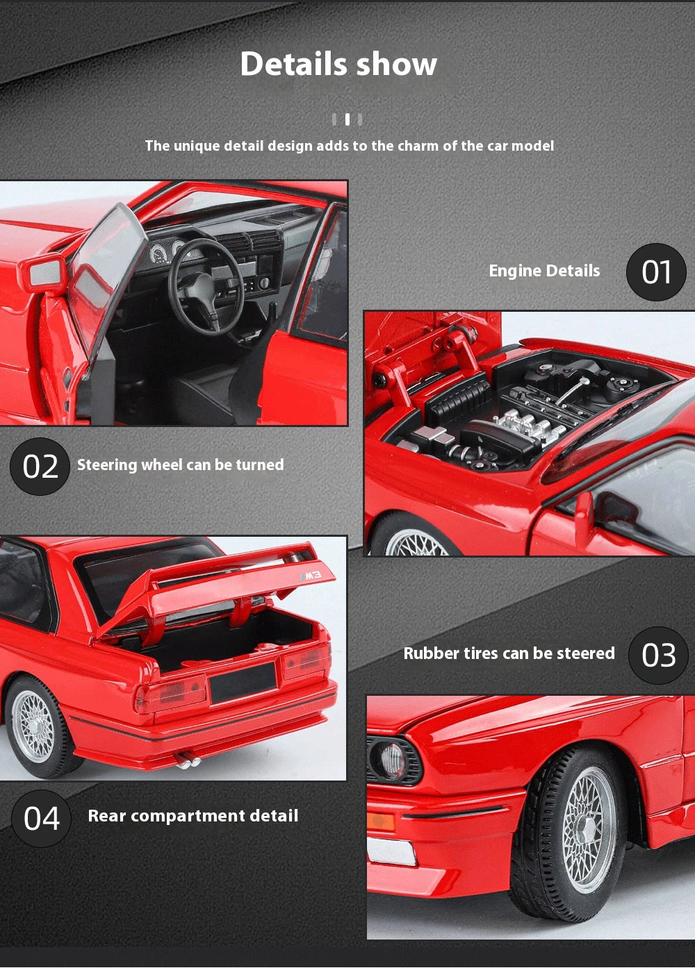 1:24 M3 E30 IM Alloy Miniature Car Diecast Metal Model Collection Hobbies Birthday Present With Friend Decoration Classic Car GT