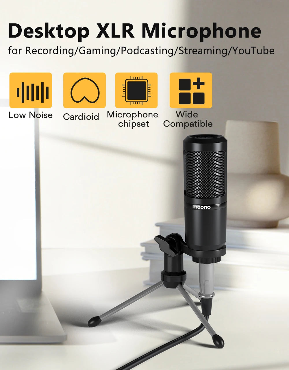 PM360TR Condenser Microphone Podcast Microphone 3.5mm Mic for Computer,Laptop,Phone,Sound Card,YouTube,Gaming,Recording
