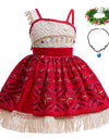 Disney Moana 2 Girls Cosplay Costume Kids One Shoulder Sleeveless Dress 2025 Christmas Party Vaiana Princess Cosplay Costume
