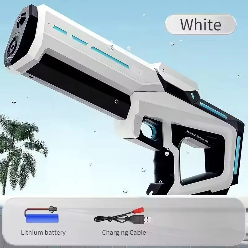 Electric Water Gun with Battery Level Display Automatic Water Absorption Rechargeable Water Blaster