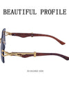 Wooden Sunglasses For Men Square Rimless Wood Grain Vintage Fashion Glasses