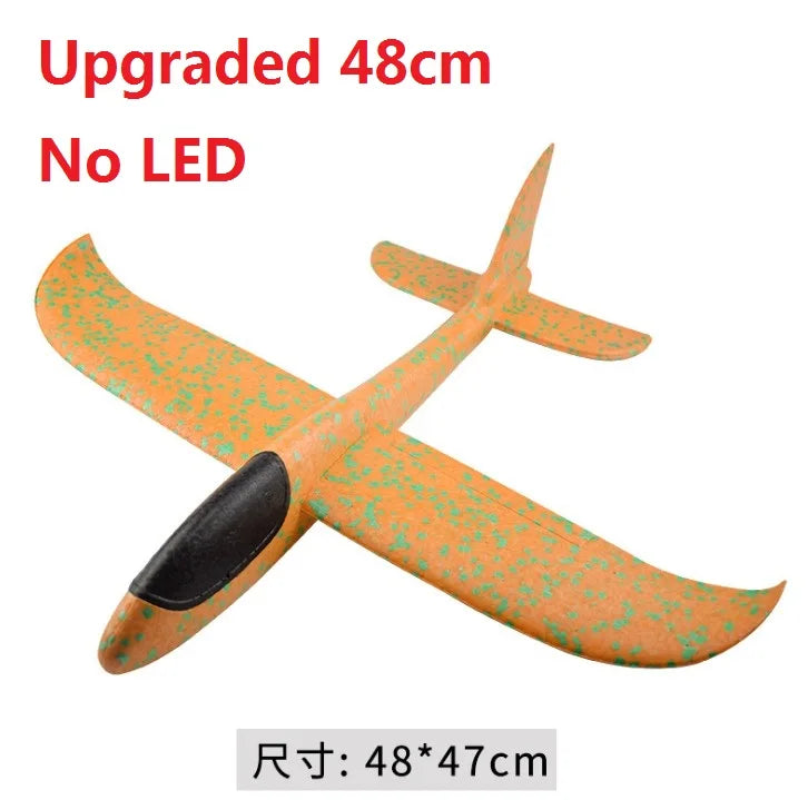 48cm LED DIY Kids Toys Hand Throw Flying Glider Planes Foam Aeroplane Model Party Bag Fillers Flying Glider Plane Toys Kids Game