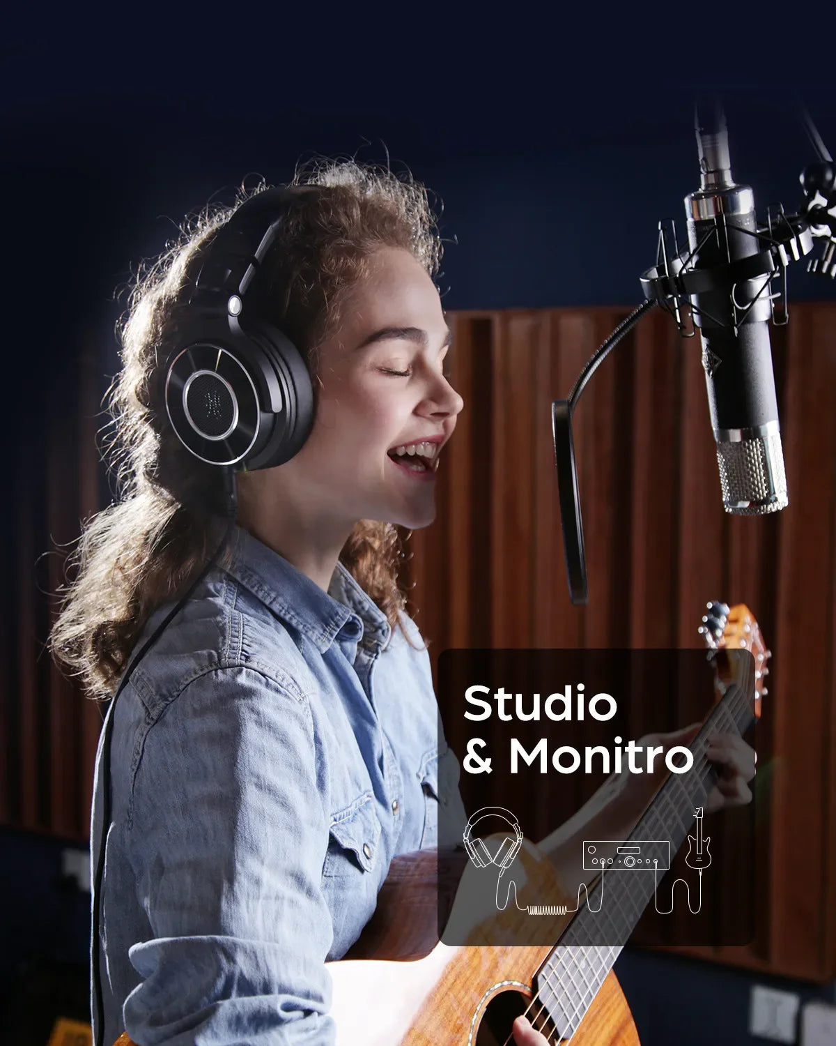 Monitor 60 Wired HiFi Headphones Professional Studio DJ Headphones Stereo Over Ear Headset With Hi-Res Audio Microphone