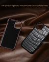 Crocodile Real Leather Cases for iPhone 16 15 Pro Max 14 pro max Genuine Leather Fundas Back Bover