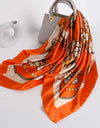 Women Scarf Silk Feeling Hair Neck Square Brand Office bandanna muffler Waiter Flight Attendants Handkerchief Rings wrap