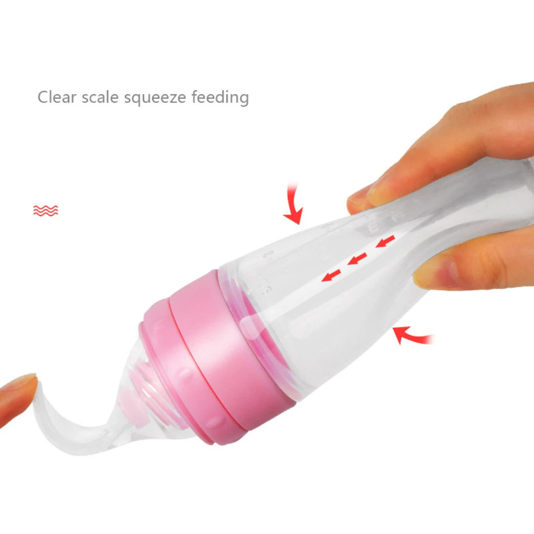 Baby Silicone Feeding Spoon Newborn Rice Cereal Bottle Feeder Scientific Feeding Safe Feeding Infant Iteims Baby Tableware 90ML