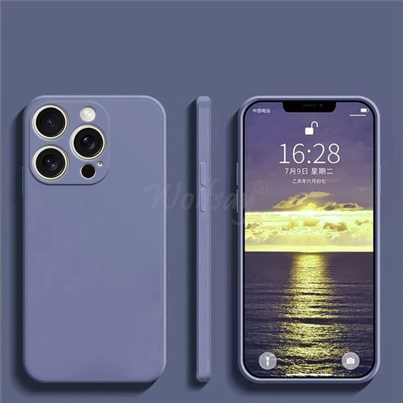 For iPhone 16 Pro Max Case Liquid Silicone Plain Rubber TPU Protect Case For iPhone 16 Pro Max Cover TPU Phone Shockproof Cover