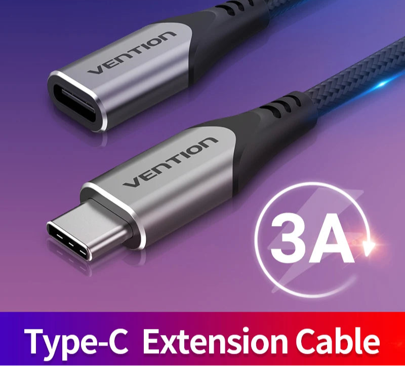 Type C 3.1 Extension Cable 5Gbps Data Cable 4k Type C to C PD 60W Fast Charging Cable for MacBook Laptop Huawei